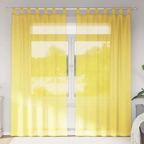 vidaXL Perdele Voile cu Bucle 2 buc Galben 140x245 cm