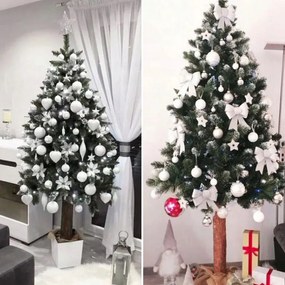 Pom uimitor acoperit de zăpadă, pin pe un trunchi de 220 cm
