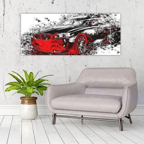 Tablou - Mașina pictată în acțiune (120x50 cm)