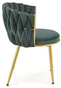 Scaun K517 velvet verde/auriu