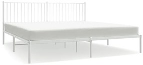 350937 vidaXL Cadru de pat metalic cu tăblie, alb, 193x203 cm