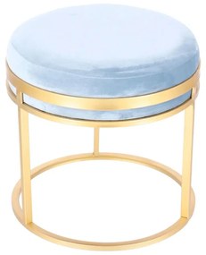 Set taburete Aqua metalice cu sezut din catifea, baza aurie, design modern  2 piese