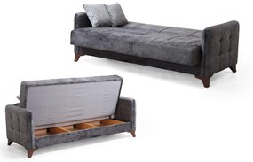 Canapea Retro, culoare gri, 220 x 95 cm
