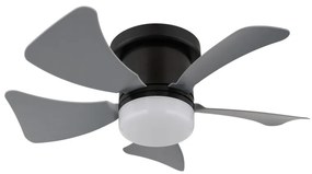 Plafoniera LED cu ventilator, 10W, 750lm, lumina calda/neutra/rece 3000-6500K, IP20, neagra, Globo