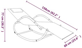 Sezlong cu balansoar, gri, otel si textilena 1, Gri