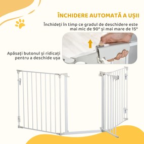 PawHut Gard Pliabil și Modular pentru Câini cu 3 Panouri Alb | Aosom Romania