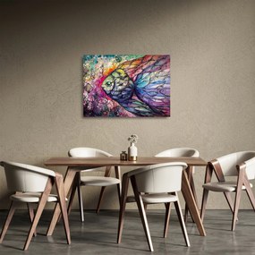 Tablou pe sticlă - Peștișorul colorat (70x50 cm)