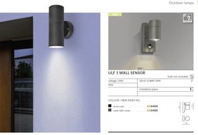 Aplica de exterior cu senzor de miscare IP44 ULF 1 negru
