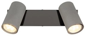 Plafoniera cu 2 spoturi directionabile metal negru gri ROBBY