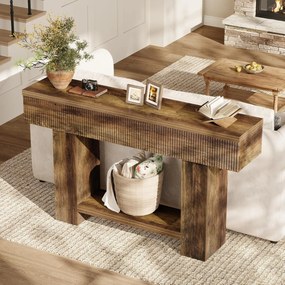 MAM30 - Masa Consola, 140 cm, masuta hol cu Front Riflat, living, dining, dormitor - Maro