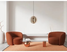 Pendul din lemn cu cablu, 1xE27/60W/230V, Ø 43,5 cm, lemn masiv/furnir/lemn de cauciuc