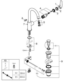 GROHE 24330001 - baterie pentru lavoar EUROSMART, mărimea L, crom lucios