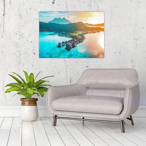 Tablou pe sticlă - Bora Bora (70x50 cm)