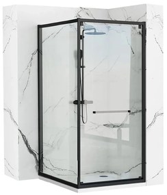 Cabina de dus dreptunghiulara Rea Space In cu usa batanta 80x100 negru mat