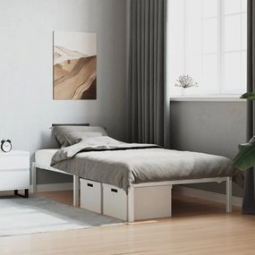 vidaXL Cadru pat metalic, alb, 100x200 cm