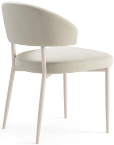 MAZZONI EXPORT IRIS Bej nisip (material Victoria A80)/cadru bej - SCAUN MODERN TAPIȚAT PENTRU SALON/SUFRAGERIE BOHO