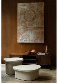 Măsuță de cafea bej cu aspect de marmură 49x74 cm Veda – Dutchbone