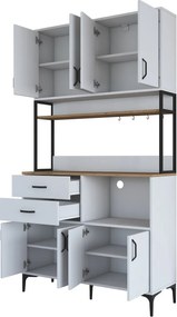 Dulap multifunctional, Hanah Home, JE180, 120x218.6x40 cm, Nuc/Alb