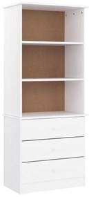 353952 vidaXL Bibliotecă cu sertare „ALTA”, alb, 60x35x142 cm, lemn masiv pin