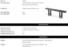 Consola eleganta design LUX din lemn de meranti Libertine