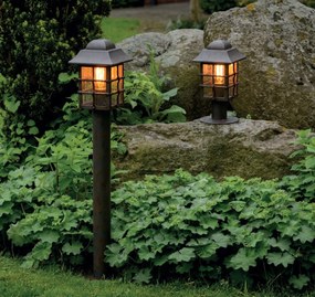 Stalp iluminat exterior din fier forjat, inaltime 38,6cm, AL 6821