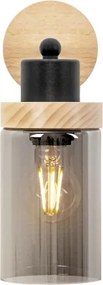 Lampă de perete WOODNEST 1xE27/15W/230V lemn de pin/negru fumuriu