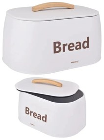 Cutie pentru pâine din metal, 34×24×18.5 cm, albă, Kinghoff KH-1947