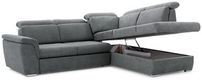 Canapea de colț cu funcție de dormit Milanos L II Dreapta - gri Zetta 304