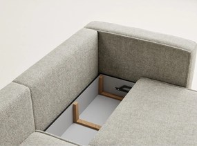 Colțar bej extensibil/cu spațiu de depozitare cu tapițerie din chenille (cu colț pe partea stângă/cu șezlong) Velto – Maison de Rêve