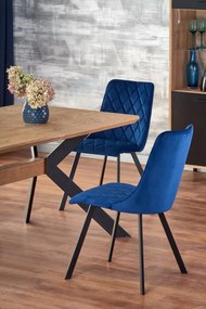 Set masa extensibila Bacardi L160-220 cm + 4 scaune K450 velvet bleumarin
