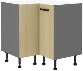 Dulap inferior de bucătărie de colț Scarmi 89x89 DN 1F BB (Antracit + Herringbone scandi). 1049779
