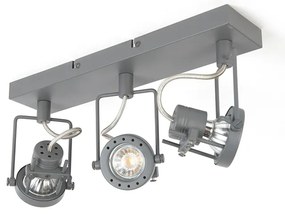 Spotlight industrial antracit 3 lumini rotativ și înclinabil - Suplux