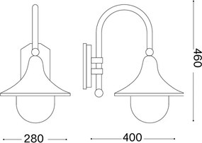 Ideal Lux - Aplică de perete pentru exterior CIMA 1xE27/52W/230V IP43 antracit