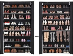 Dulap textil de depozitare cu polițe MATIS, 100x162 cm, negru