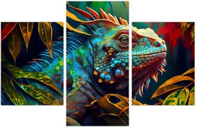 Tablou - Iguana colorată (90x60 cm)