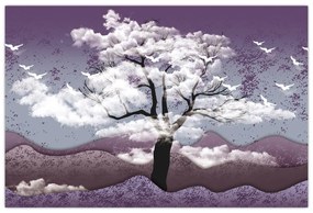 Tablou - Copac în nori (90x60 cm)