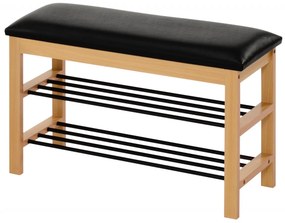 Banca ST11 cu spatiu pentru pantofi natur/negru L81 cm