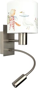 Brilagi - Lampă LED flexibilă BOBO 1xE27/25W/230V + LED/3W m. crom/alb/cu animale