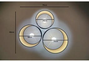 Duolla - Plafonieră ROLLER TRIO 3xE27/60W/230V negru/auriu