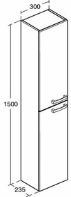 Dulap tip coloana suspendat gri lucios Ideal Standard Tempo 2 usi Softclose