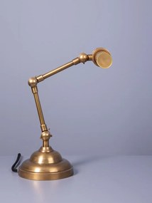Lampă de birou din alamă antichizată, cu braț articulat, finisaj vintage, 51×30 cm, „Banco"