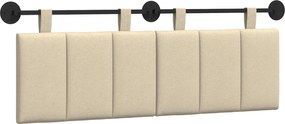 vidaXL Cap de pat suspendat Pe perete Crem 150 x 55 x 5 cm țesătură