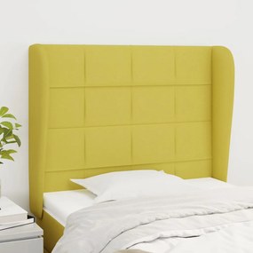 Tablie de pat cu aripioare, verde, 103x23x118 128 cm, textil 1, Verde, 103 x 23 x 118 128 cm