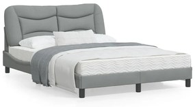 3207772 vidaXL Cadru de pat cu tăblie, gri deschis, 140x200 cm, textil