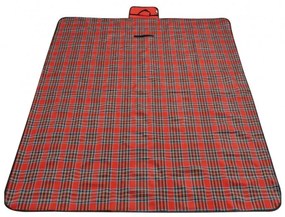 Pătură de picnic cu model roșu în carouri 175 x 145 cm