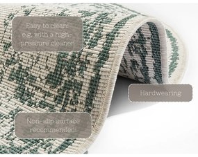 Covor adecvat pentru exterior NORTHRUGS Borbon, ø 200 cm, verde-crem