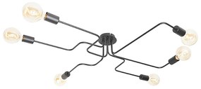 Plafoniera de design neagra 6 lumini - Facile