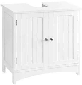 Dulap de depozitare pentru chiuveta, Vasagle, 2 usi, Alb, 60 x 30 x 60 cm