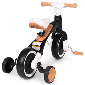 Bicicletă de jogging 3-in-1 cu pedale și roți laterale negru