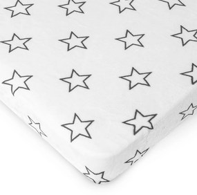 Cearșaf de pat 4Home Stars grey microflanelă, 90 x 200 cm, 90 x 200 cm